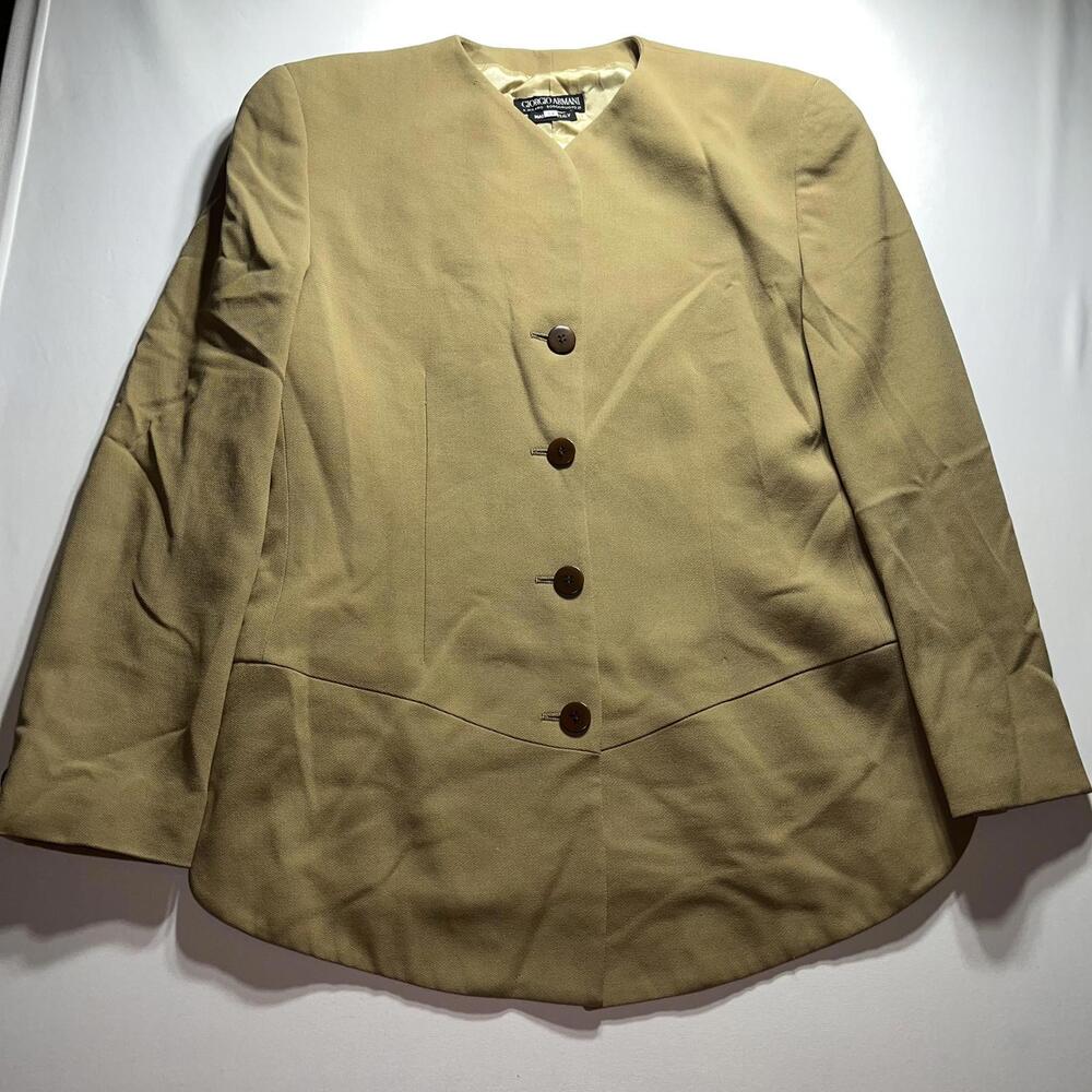 Giorgio Armani Black Label A Milano Borgonuovo 21 Blazer Women's Size 42 Tan